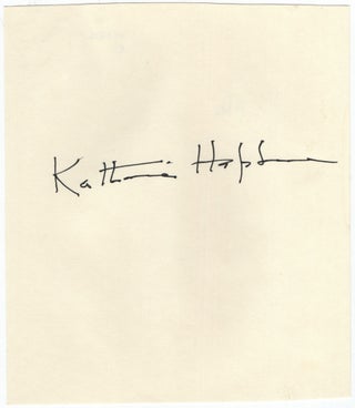 Autograph. Katharine HEPBURN.
