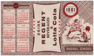 Item #457411 1961 Baseball Schedule. Drink Regent Beverages & Lotta Cola. (Pittsburgh Pirates