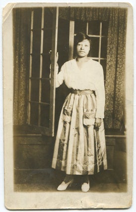 Item #458128 [Photograph]: Real Photo Post Card Portrait of a Young African-American Woman