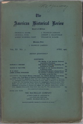 Item #458225 The American Historical Review. April 1907