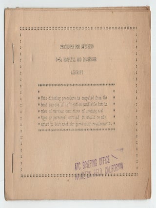 Item #458264 [Cover Title]: Procedure for Ditching C-54 Hospital and Passenger Aircraft