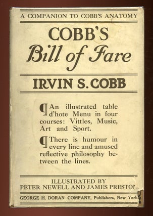 Item #45834 Cobb's Bill of Fare. Irvin S. COBB