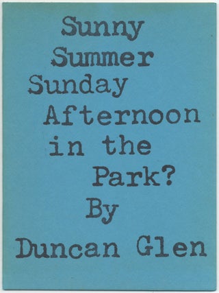Sunny Summer Sunday Afternoon in the Park? Duncan GLEN.