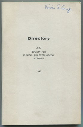 Item #459731 Directory of the Society for Clinical and Experimental Hypnosis, 1960