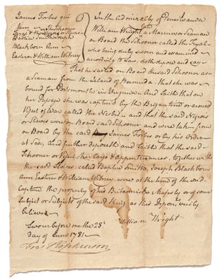 Item #460447 [Two Manuscript Documents] Francis Hopkinson, Signer of the Declaration of...