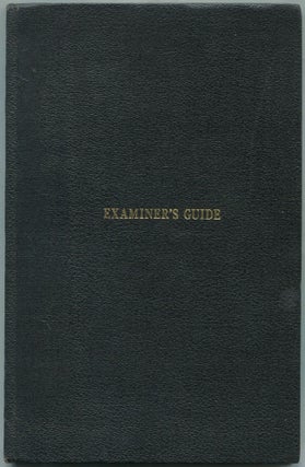 Item #460637 Examiner's Guide for Psychological Examining in the Army: Prepared Especially for...