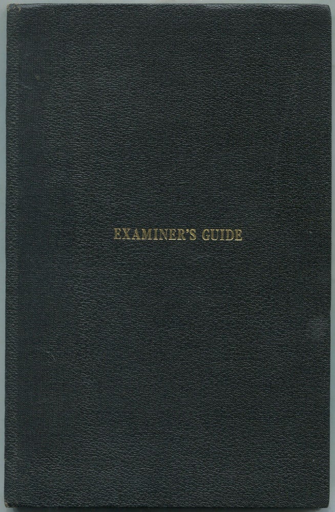 Item #460637 Examiner's Guide for Psychological Examining in the Army: Prepared Especially for Military use by the Sub-Committee on Methods of Examining Recruits of the Psychology Committee of the National Research Council