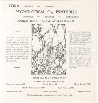 Item #461373 [Flyer]: CODA Presents a Show of Psychological and Psychedelic Paintings Drawings...