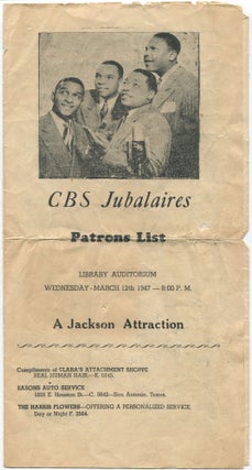 Item #461395 (Handbill and program): The Dixie Jubilee Singers... Jacksonville, Fla. [with...