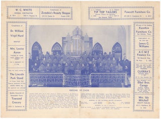 Souvenir Program. The Music Department of Second Baptist Church Presents The Radio Imperial Choir and The Southern Melody Quartette