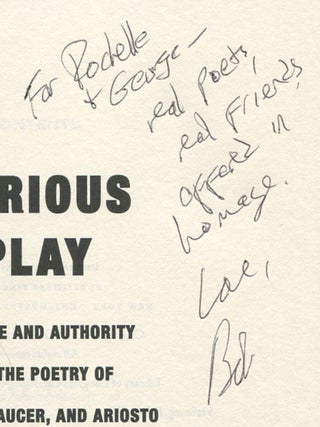 Serious Play: Desire and Authority in the Poetry of Ovid, Chaucer, and Ariosto