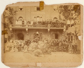 Item #462659 [Albumen Photograph] Students and Faculty in front of Rich Hall at Wesleyan Academy,...