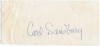 Item #463065 (Signature): Carl Sandburg. Carl SANDBURG