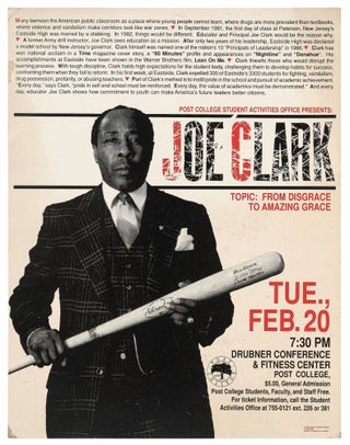 Item #464307 [Poster]: Post College Student Activities Office Presents: Joe Clark. Topic: From...