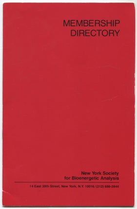 Item #465242 New York Society for Bioenergetic Analysis Membership Directory, 1979-1980