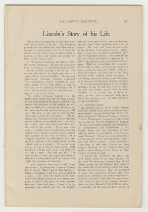 Item #466548 (Excerpt Only): The McEvoy Magazine: Lincoln's Story of His Life