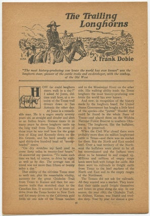 [Excerpt]: The Trailing Longhorns [Frontier Stories: May 1928]
