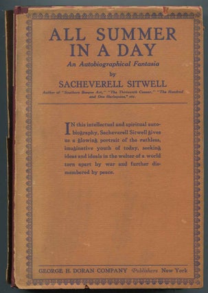 Item #468436 All Summer in a Day: An Autobiographical Fantasia. Sacheverell SITWELL