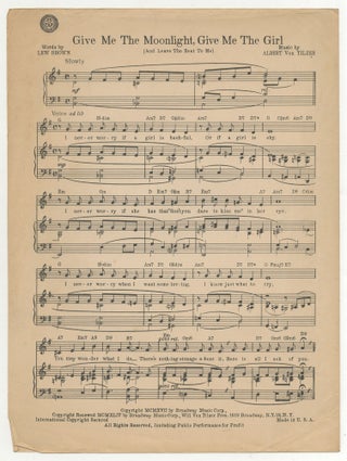 Item #468701 [Sheet music]: Give Me the Moonlight, Give Me the Girl (And Leave the Rest to Me)....