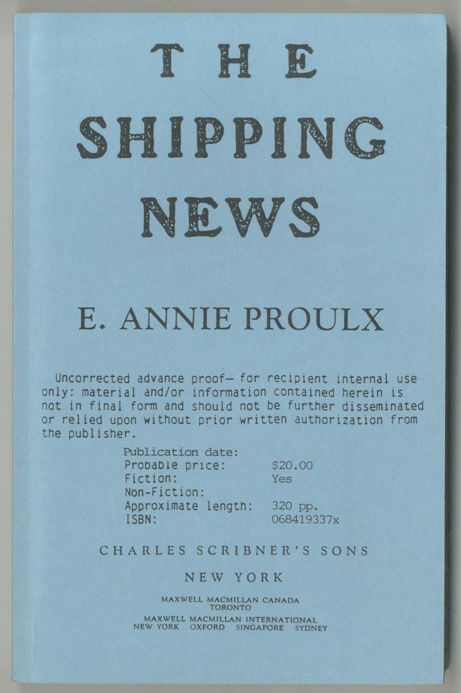 Item #468948 The Shipping News. E. Annie PROULX.