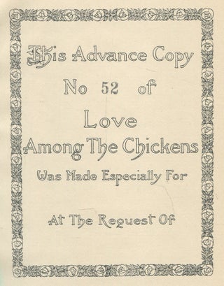 Love Among the Chickens. A Story of the Haps and Mishaps on an English Chicken Farm