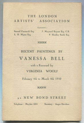 Item #469110 Recent Paintings by Vanessa Bell with a Foreword by Virginia Woolf. February 4th to...