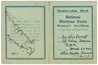 Item #469766 Membership Book. National Maritime Union. Women's Auxiliary of the Port of New York....