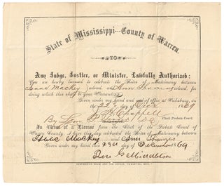Item #469784 [Partially Printed Document]: State of Mississippi. County of Warren. To Any Judge,...