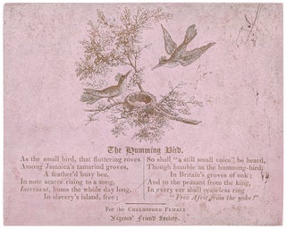 Item #469828 [Small broadside poem]: The Humming Bird. ANONYMOUS