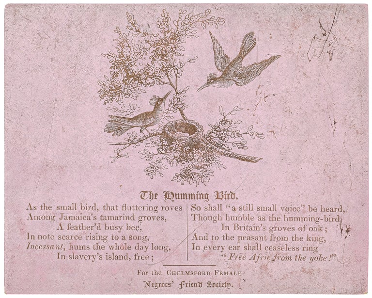 Item #469828 [Small broadside poem]: The Humming Bird. ANONYMOUS.