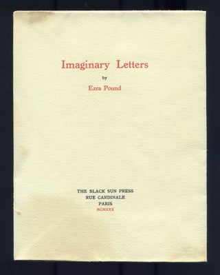 Item #469908 Imaginary Letters. Ezra POUND