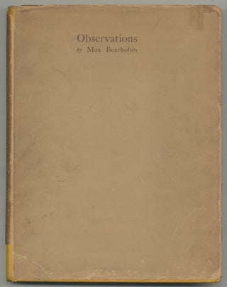 Item #470039 Observations. Max BEERBOHM