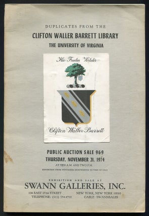 Item #470118 [Auction catalog]: Duplicates from the Clifton Waller Barrett Library, The...