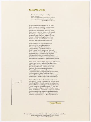 Arrowsmith: A Portfolio of Broadsides
