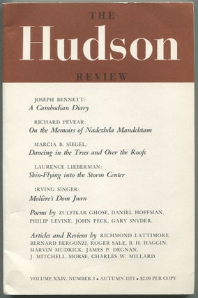 Item #470547 The Hudson Review – Volume XXIV, Number 3, Autumn 1971. Joseph BENNET, James P....