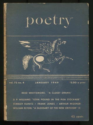 Item #470579 Poetry - January 1949, Volume 73, Number 4. Randall JARRELL, William Meredith, John...