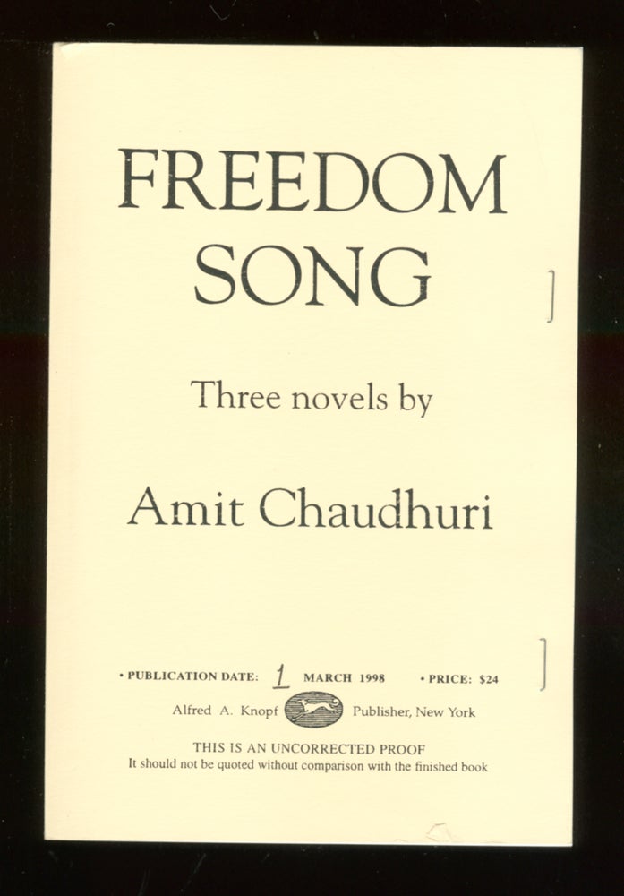 Item #48345 Freedom Song. Amit CHAUDHURI.