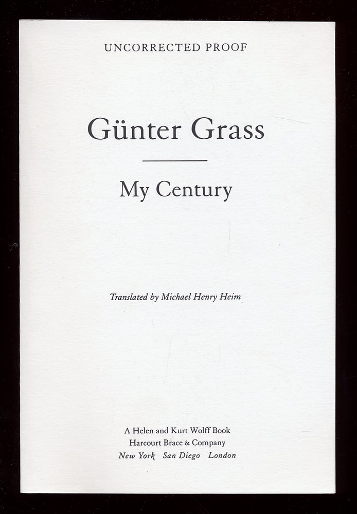 Item #49455 My Century. Günter GRASS.