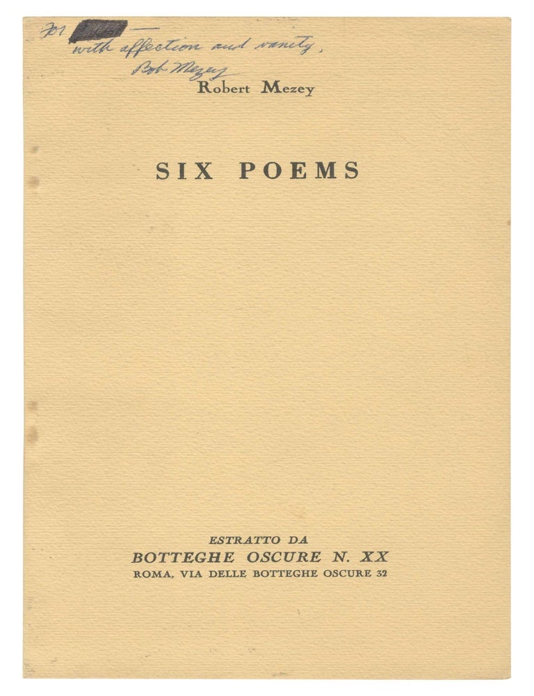 Item #498788 [Offprint]: Six Poems. Robert MEZEY.