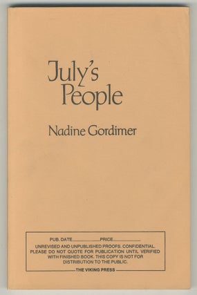 Item #499339 July's People. Nadine GORDIMER