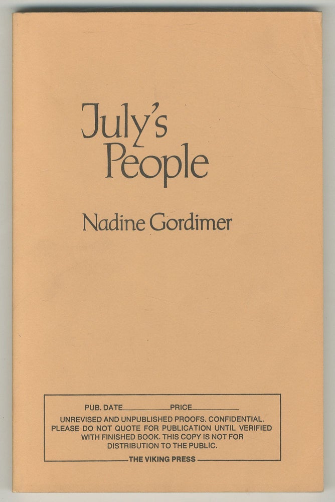 Item #499339 July's People. Nadine GORDIMER.