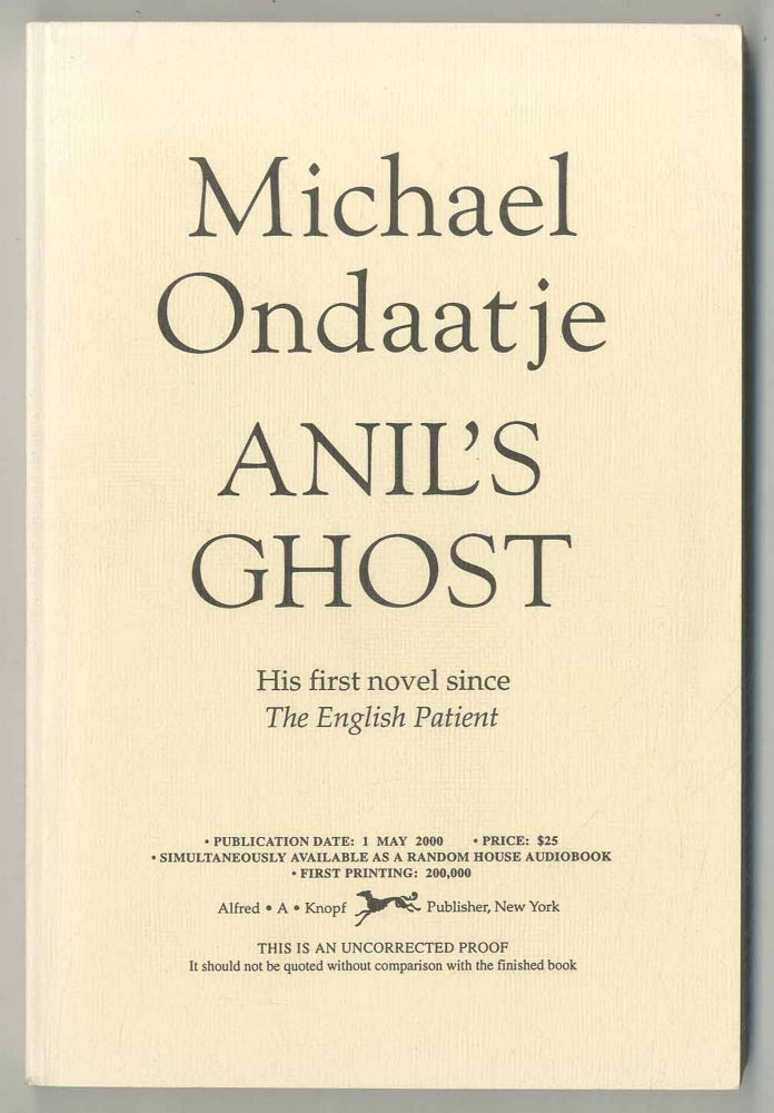 Item #499444 Anil's Ghost. Michael ONDAATJE.