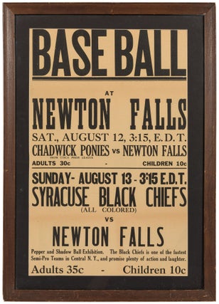 Item #499572 [Broadside]: Base Ball at Newton Fall... Sat [urday]... Chadwick Ponies vs Newton...