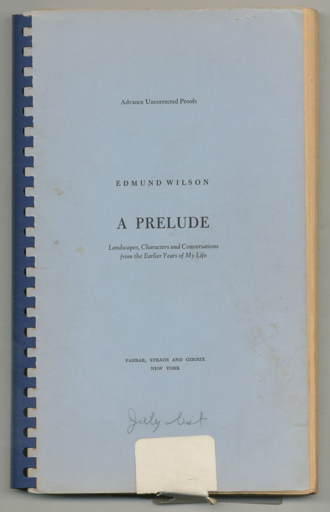 A Prelude. Edmund WILSON.
