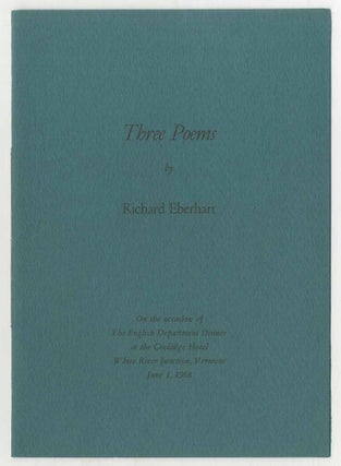 Item #499859 Three Poems: On the Occasion of The English Department Dinner at the Collidge Hotel...