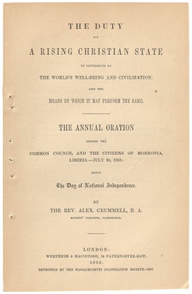 Item #499892 The Duty of a Rising Christian State to contribute to the World’s Well-Being and...