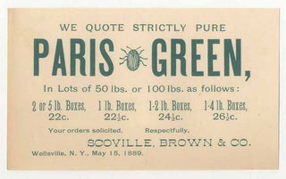 Item #500777 [Ephemera]: We Quote Strictly Paris Green