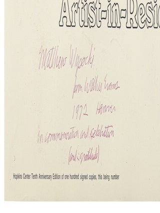 [Poster]: Walker Evans, Artist-in-Residence