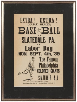 Item #501795 [Broadside]: Extra! Extra! Double Header Base Ball at Slatedale, Pa. on Labor Day...
