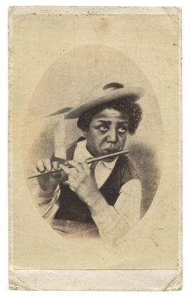 Item #501852 [Photograph]: African-American Man Playing a Tin Whistle or Fife
